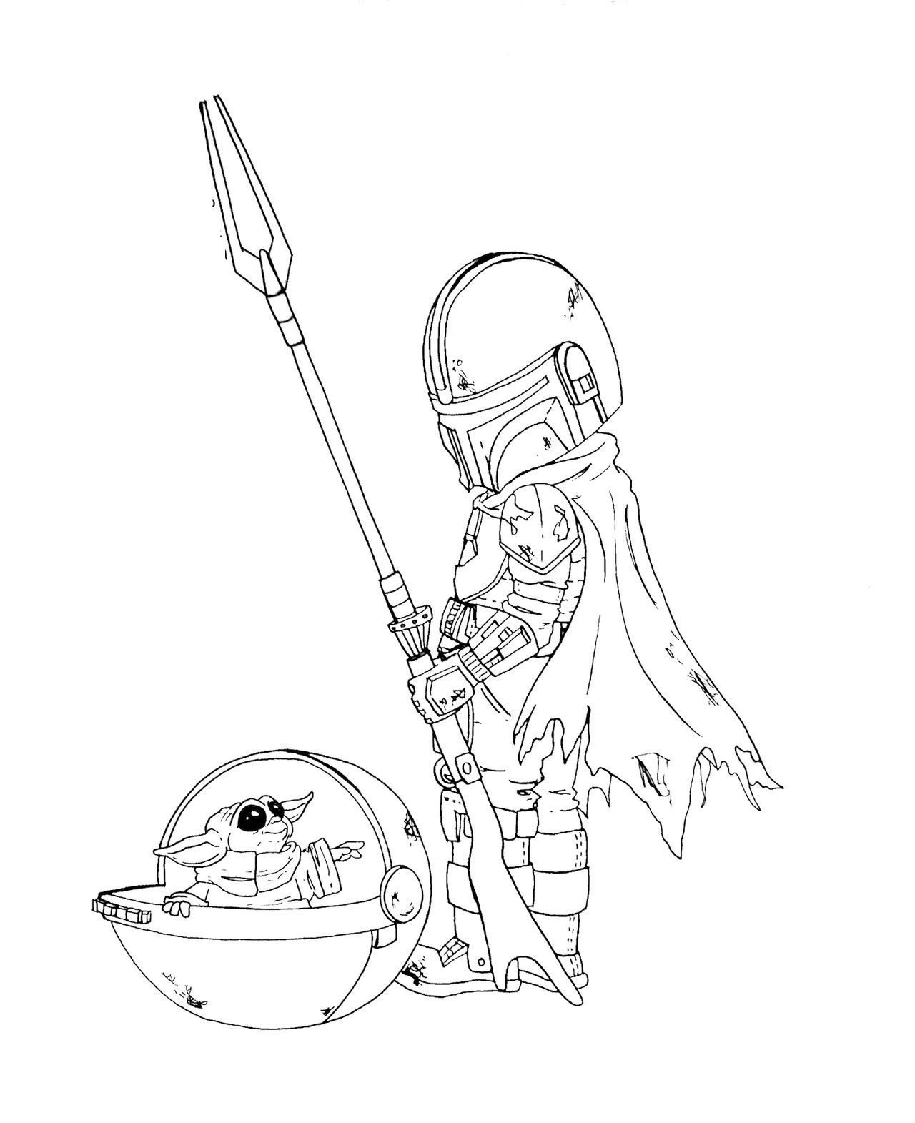 Chibi Mandalorian Coloring Pages