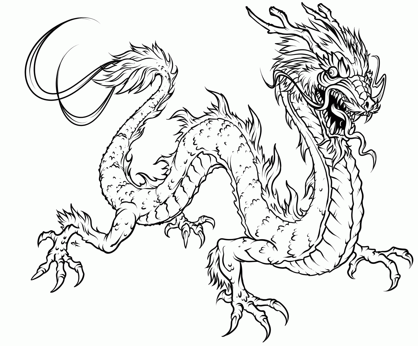 Realistic Chinese Dragon Coloring Pages