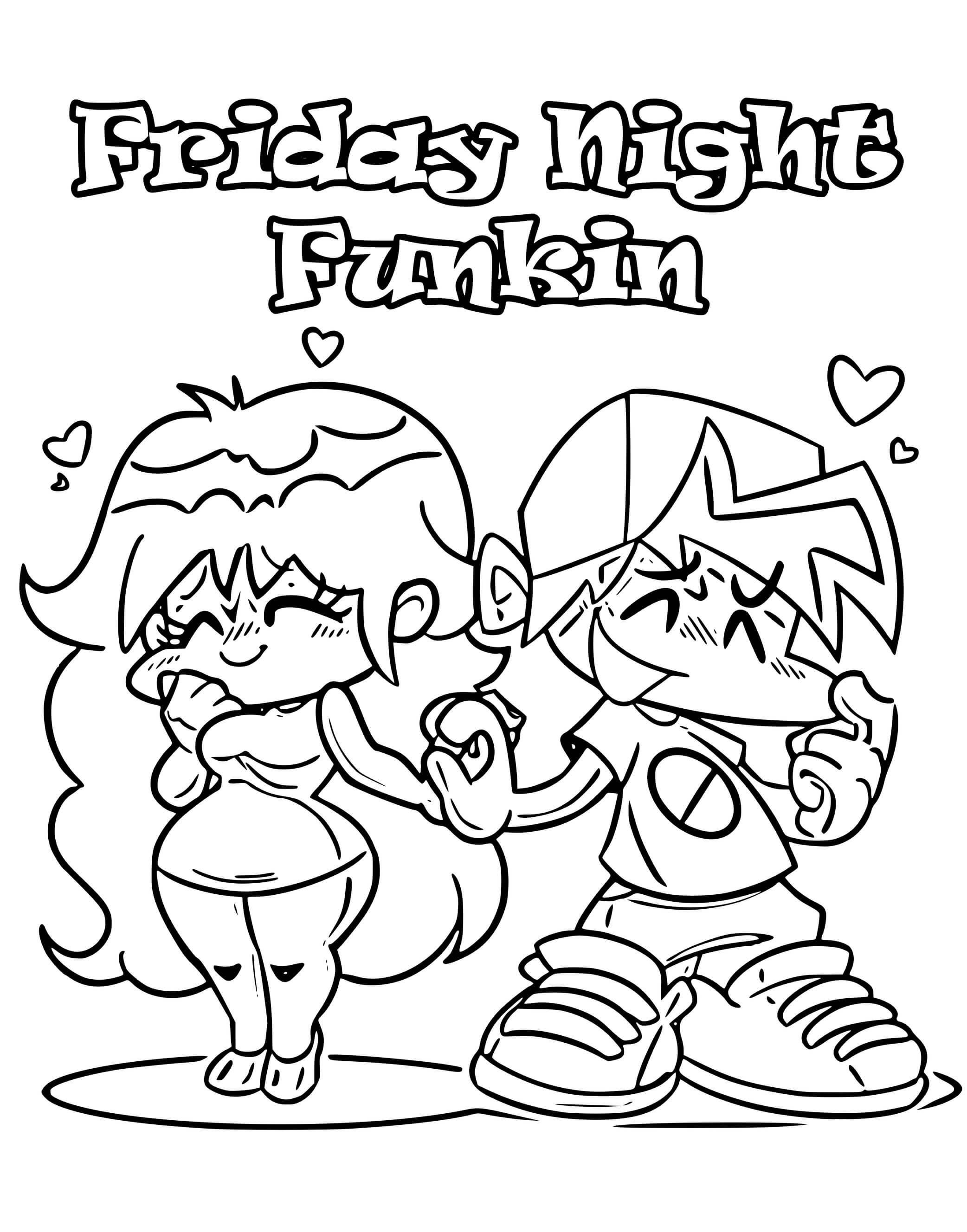 boyfriend girlfriend friday night funkin coloring pages