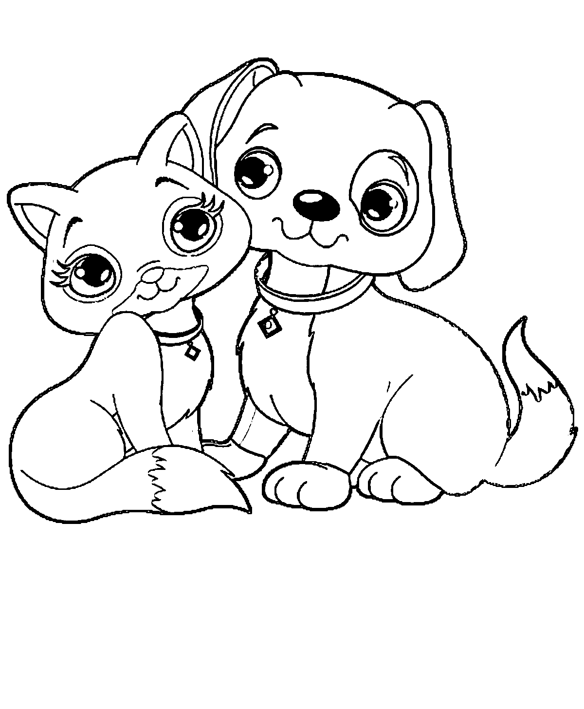 Free Printable Cat And Dog Coloring Pages