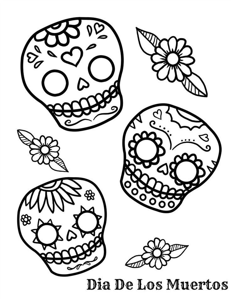 Printable Dia De Los Muertos Coloring Pages