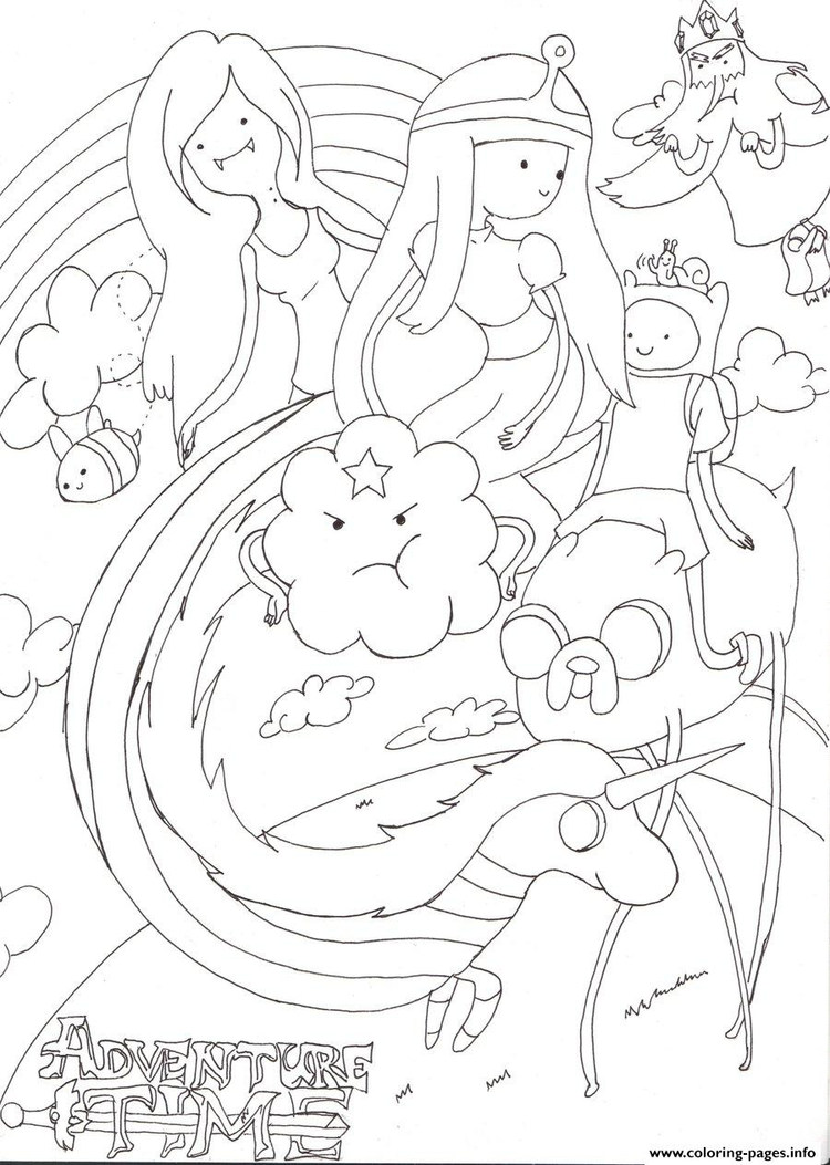 Adventure Time Cartoon Coloring Pages