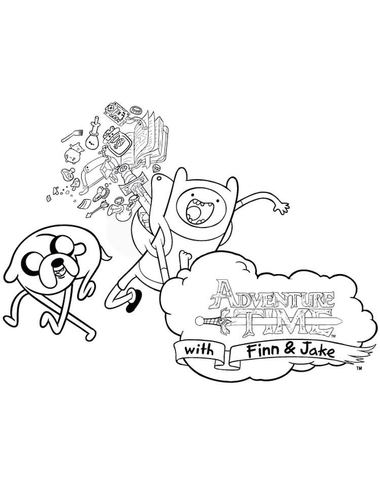 Adventure Time Coloring Pages Finn And Jake