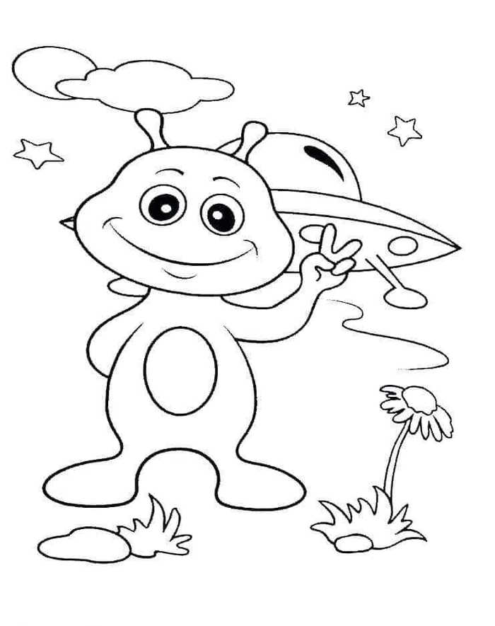 Alien Coloring Page