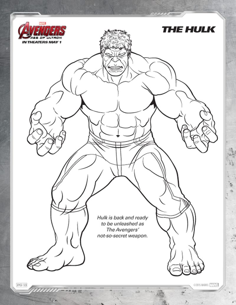 Avengers Coloring Pages Free Hulk