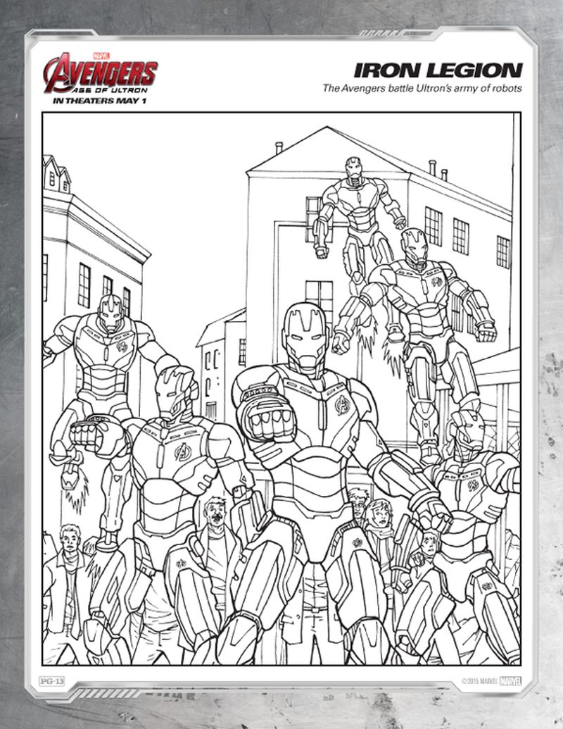 Avengers Coloring Pages Free Iron Legion