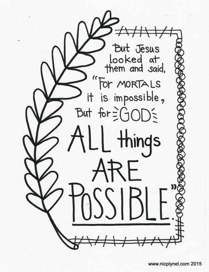 Bible Coloring Pages All Things Are Possible