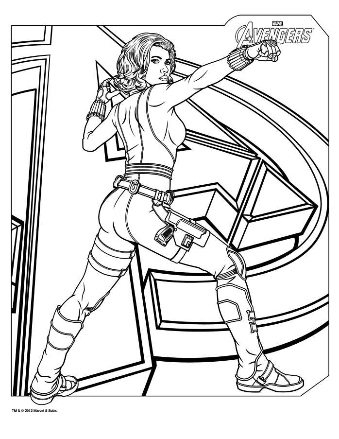 Black Widow Avengers Coloring Pages