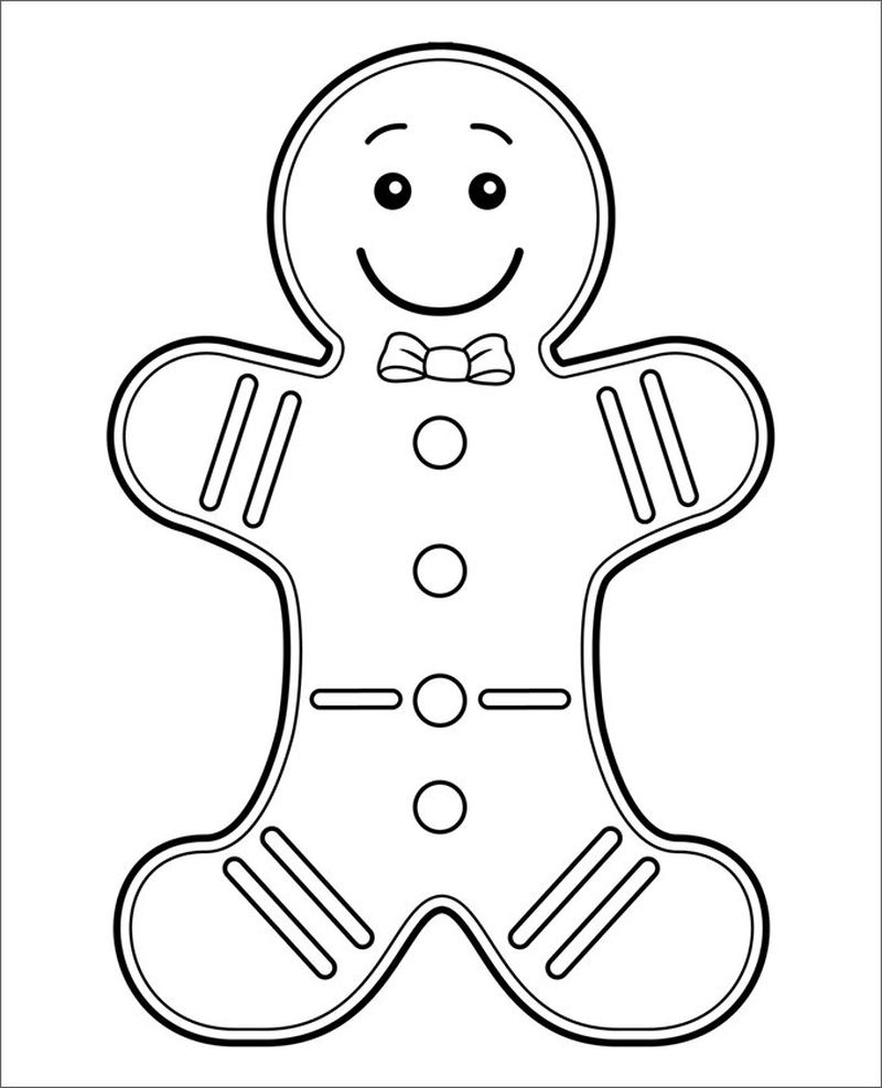 Blank Gingerbread Man Coloring Page