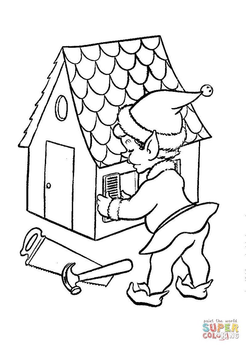 Christmas Coloring Pages Elf