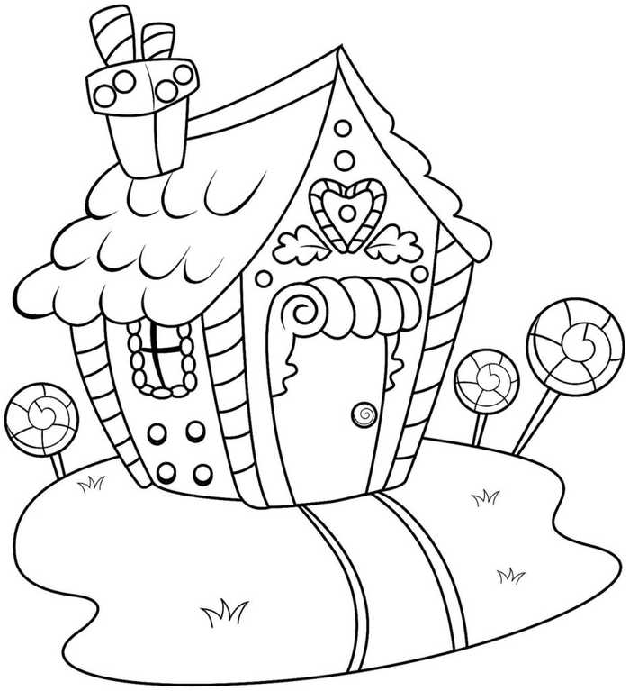 Christmas Gingerbread House Coloring Page