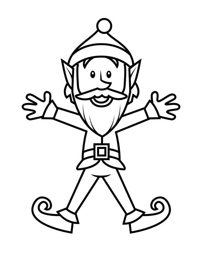 Christmas Elf Coloring Pages Printable