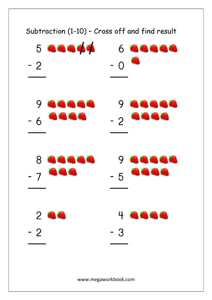 Cross Off Subtraction Worksheet