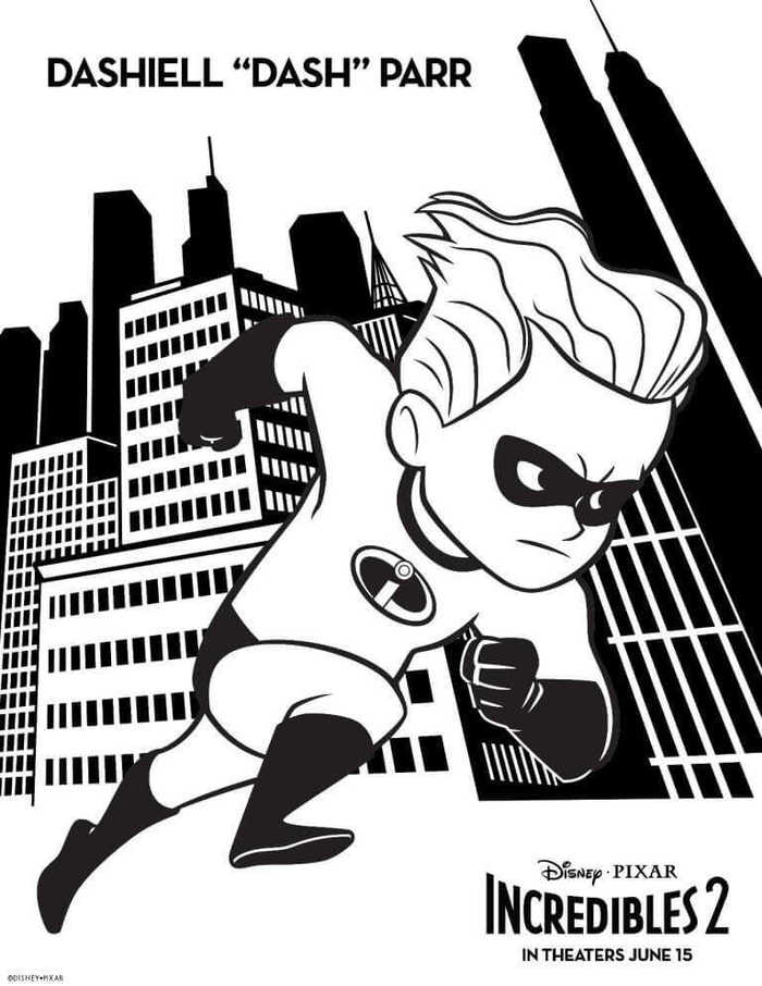 Dash Parr Incredibles Coloring Pages