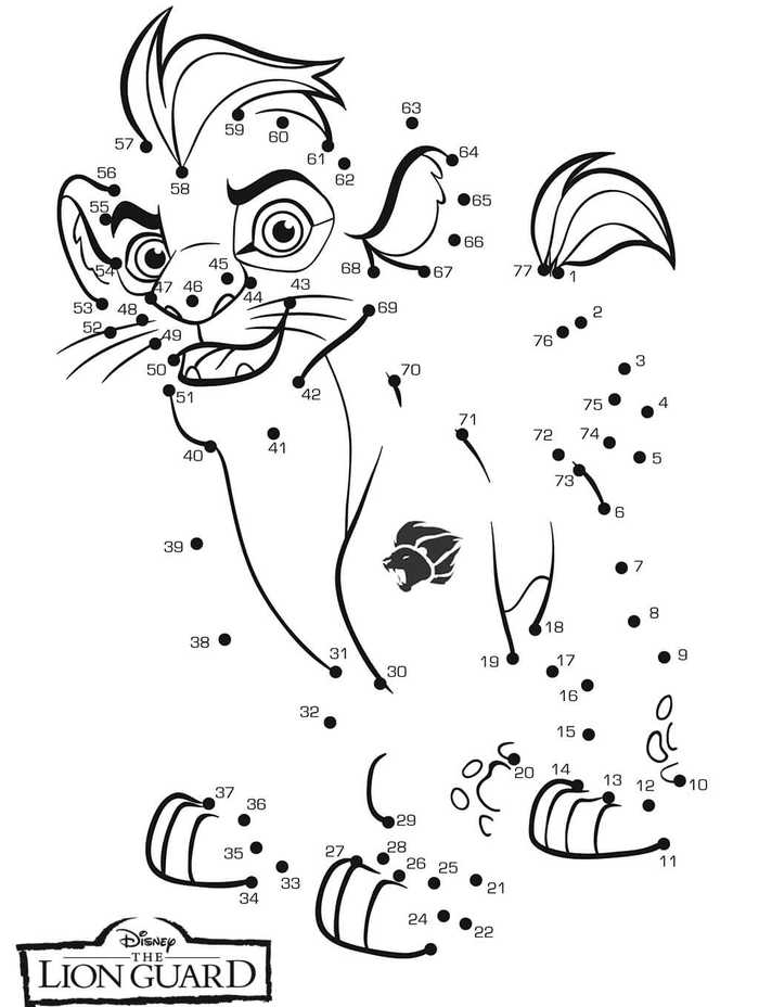 Disney Lion Guard Kion Connect The Dot Coloring Page