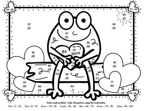 Double Digit Subtraction Color By Number