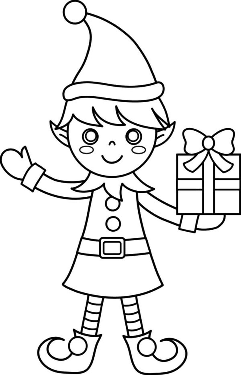 Elf Coloring Pages For Kids