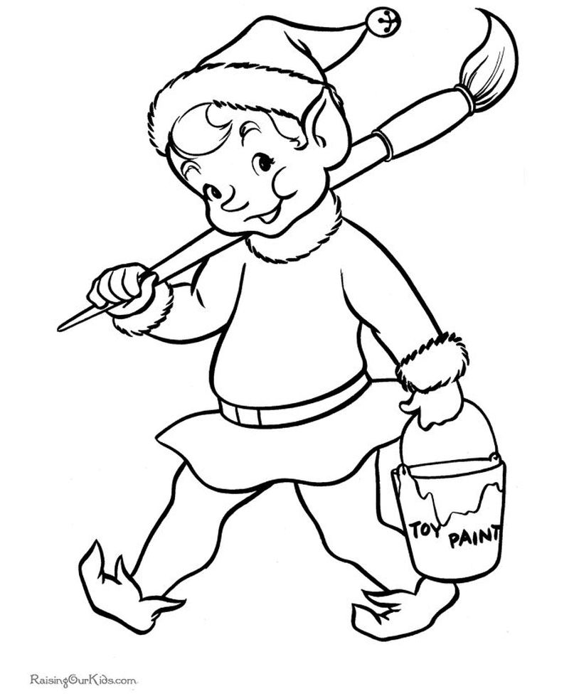 Elf Coloring Pages For Toddlers