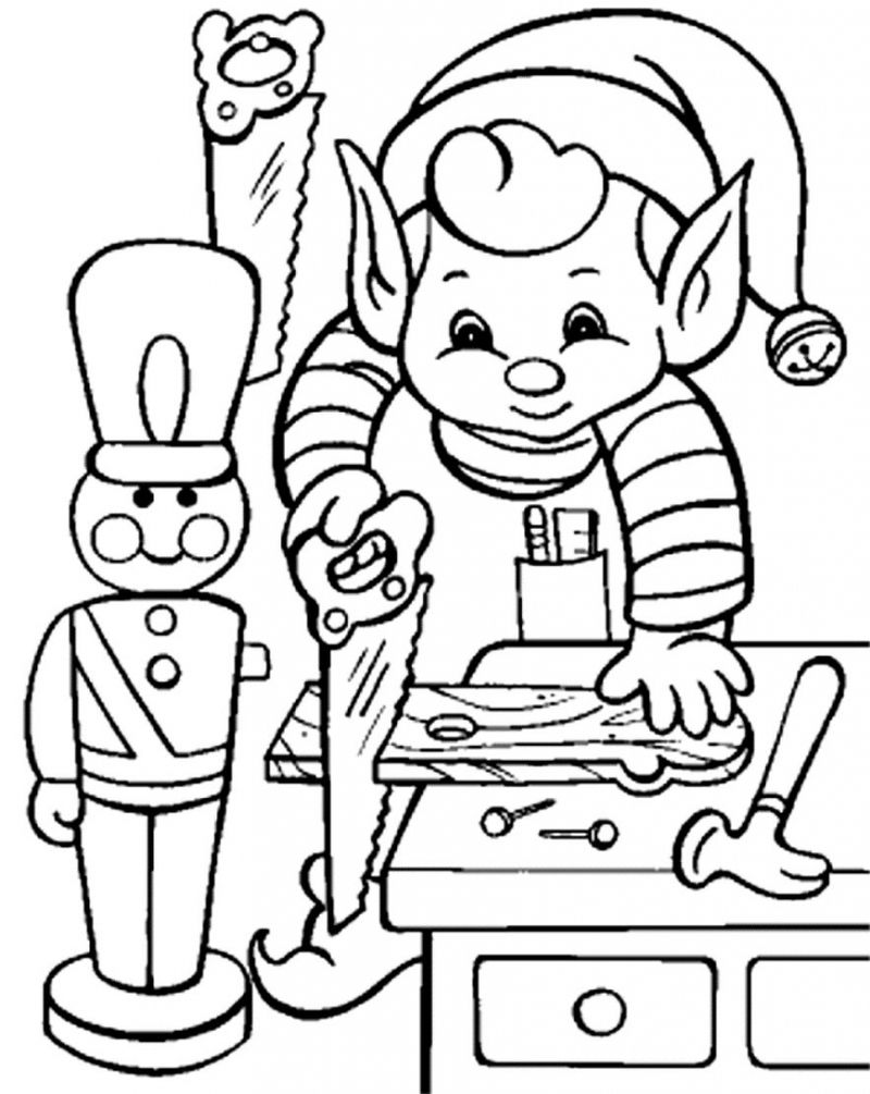 Elf Printable Coloring Pages