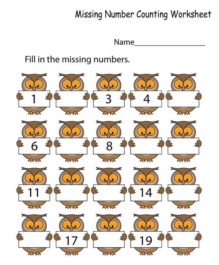 Find The Missing Number Kindergarten Math Worksheets