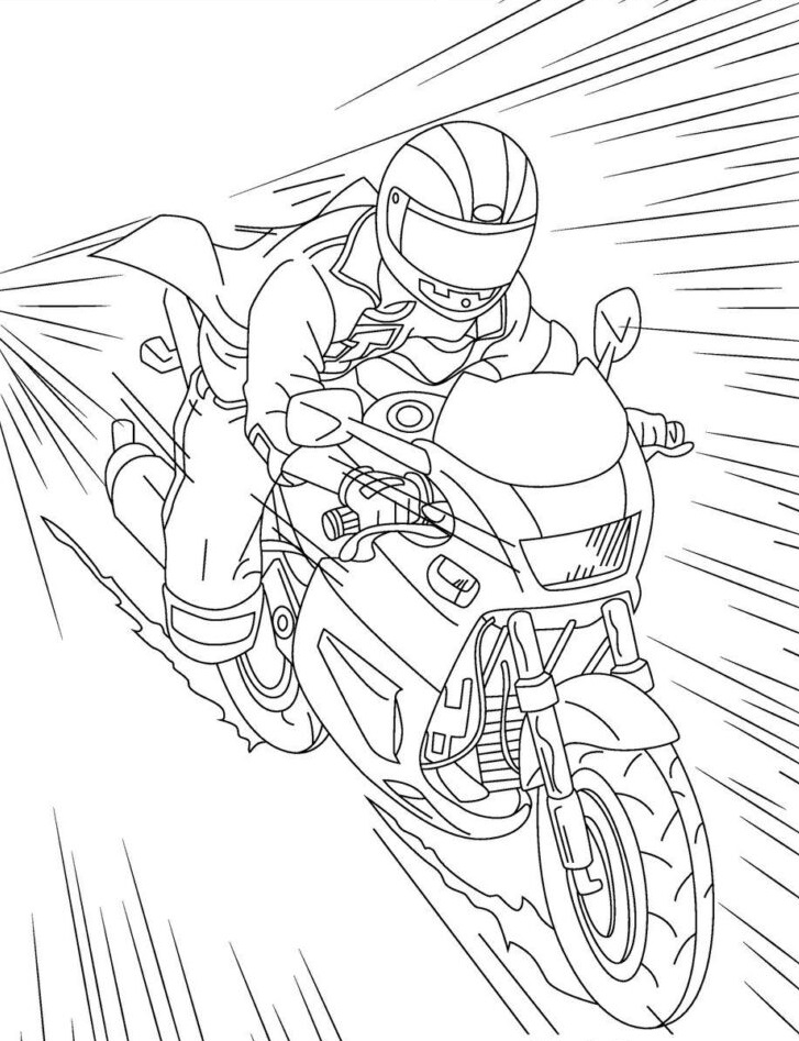 free motorcycle racing coloring pages to print