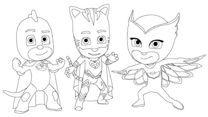 Free Pj Masks Coloring Pages