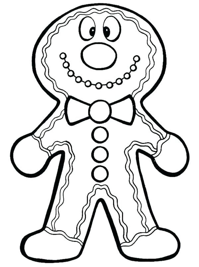 Gingerbread Man Coloring Page Blank