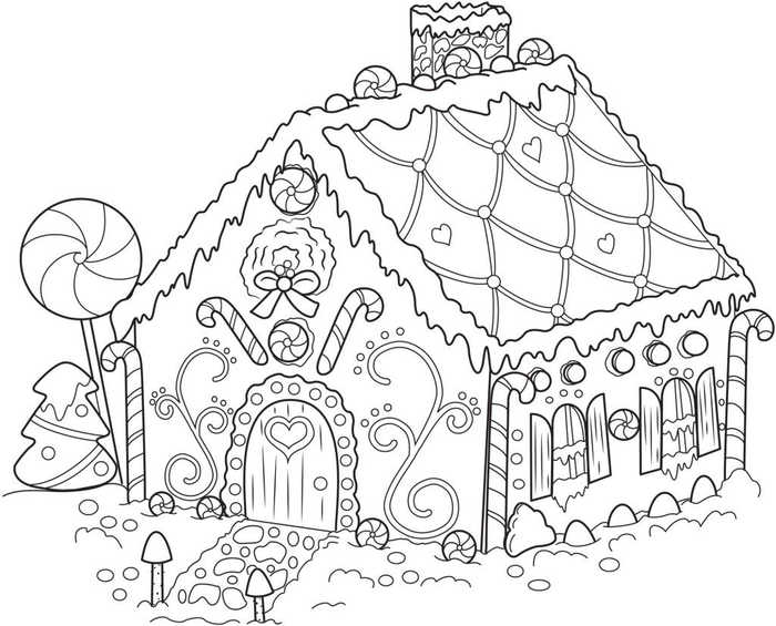 Gingerbread House Coloring Pages