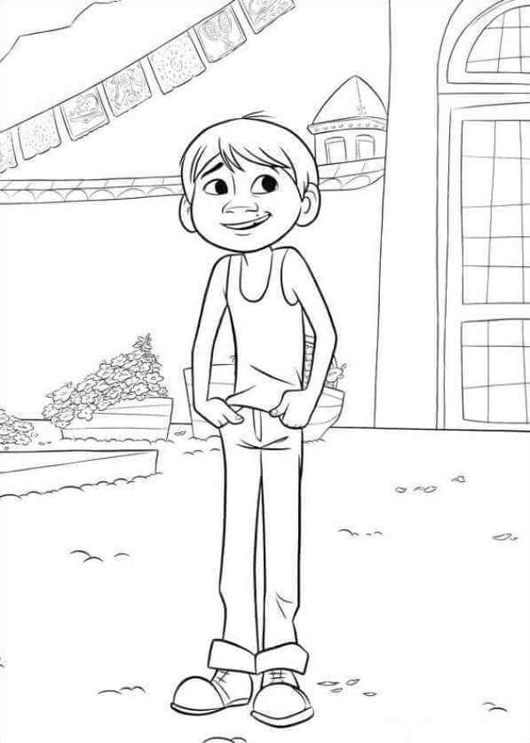 Happy Miguel Coco Coloring Pages