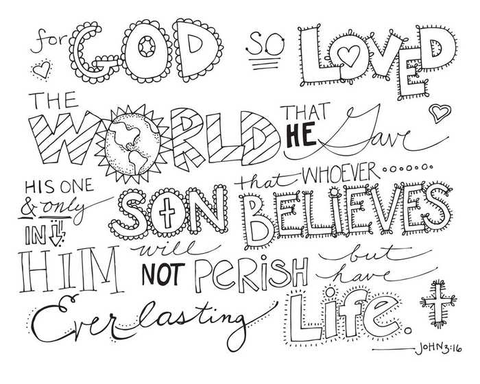 John 3.16 Bible Coloring Pages