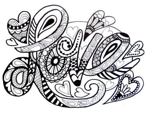 Love Zentangle Pictures Designs