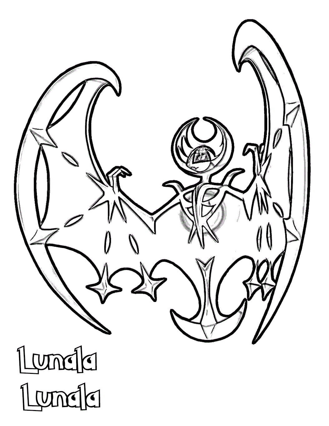 lunala pokemon coloring page