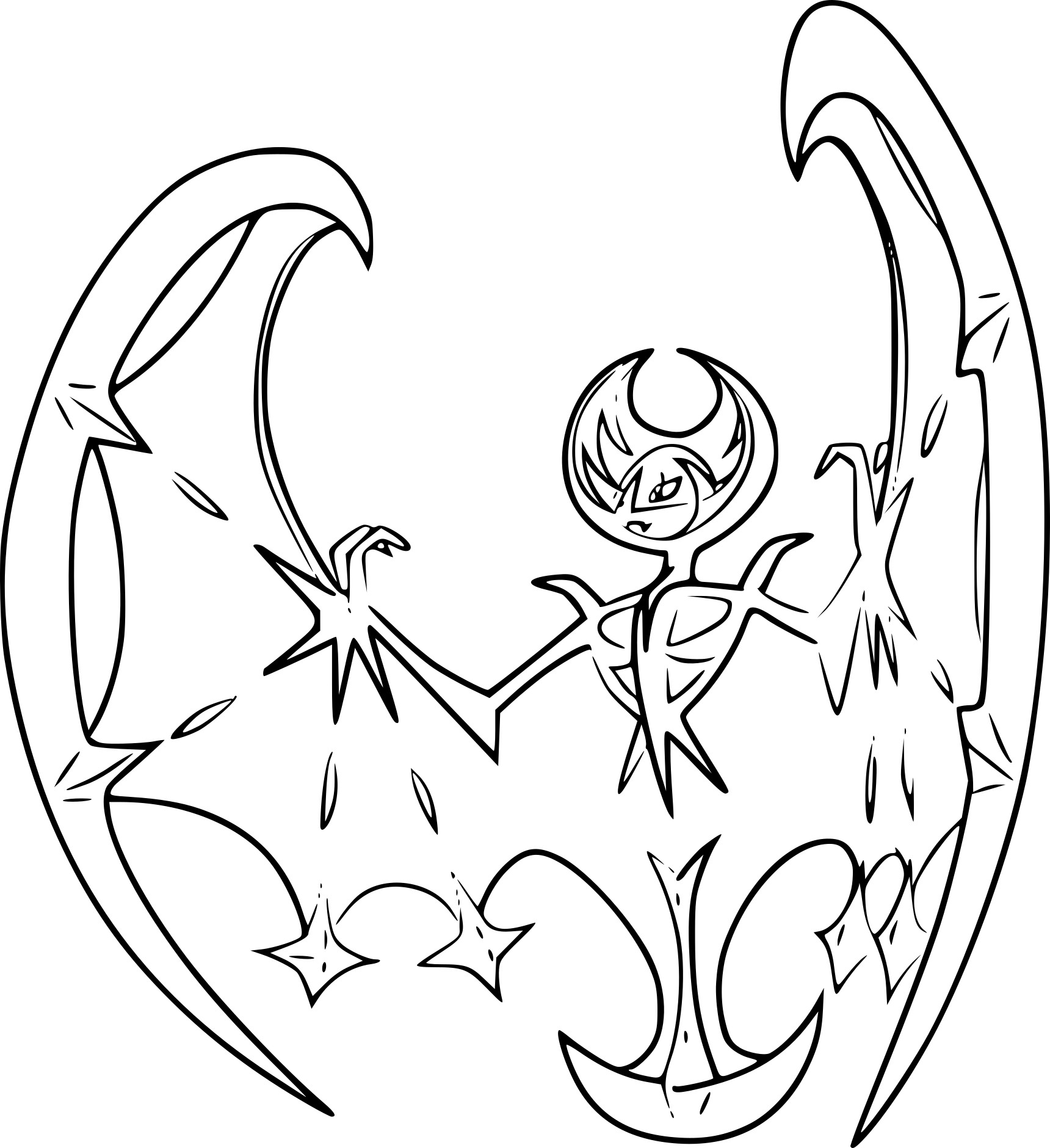 lunala pokemon sun moon coloring pages