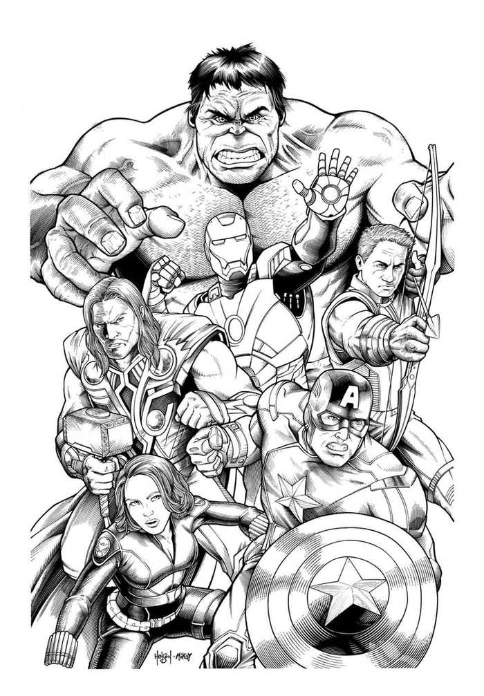 Marvel Comics Avengers Coloring Pages