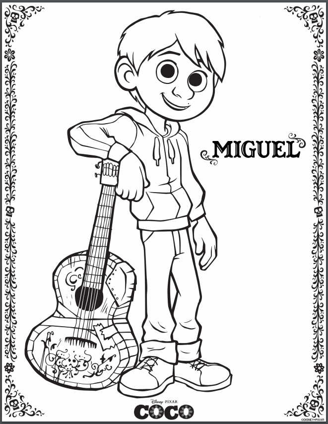 Miguel Coco Coloring Page