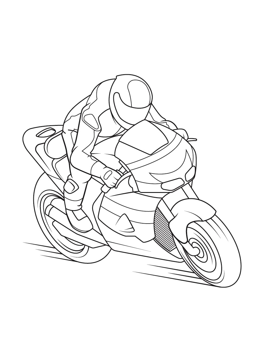 motorcycle race coloring pages printable