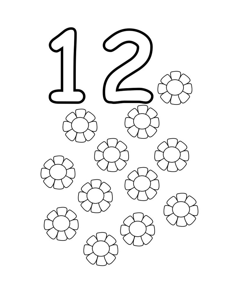 Number 12 Coloring Page