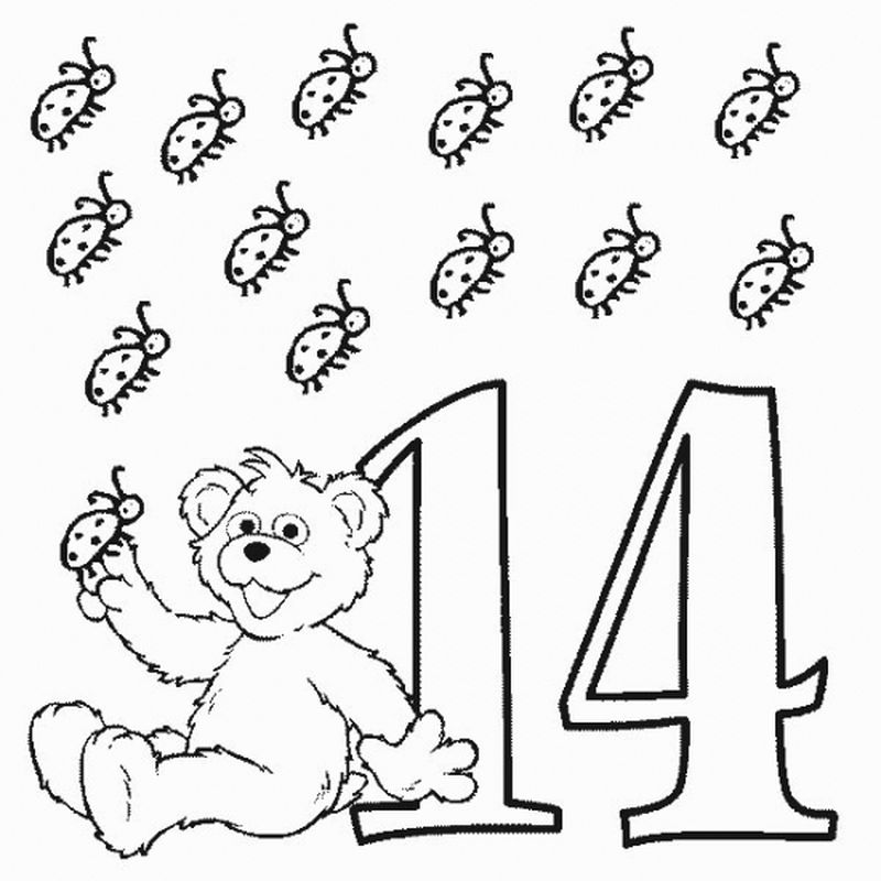 Number 14 Coloring Page