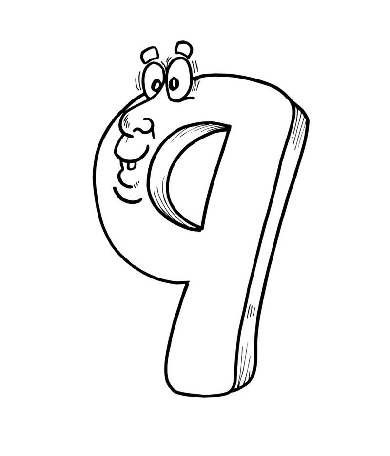 Number 9 Coloring Page