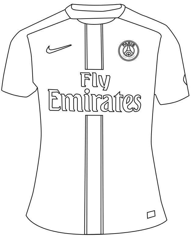 paris saint german jersey coloring pages