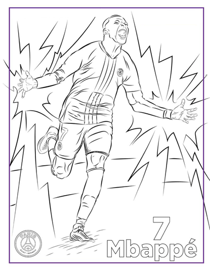 paris saint german mbappe coloring pages