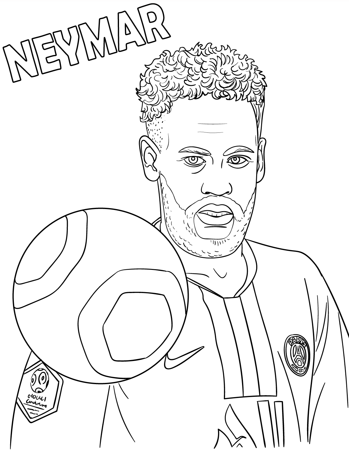 paris saint german neymar coloring pages