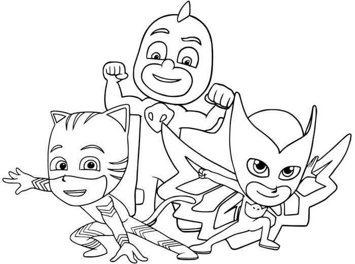 Print Pj Masks Coloring Pages