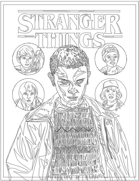 Stranger Things Coloring Page Printable