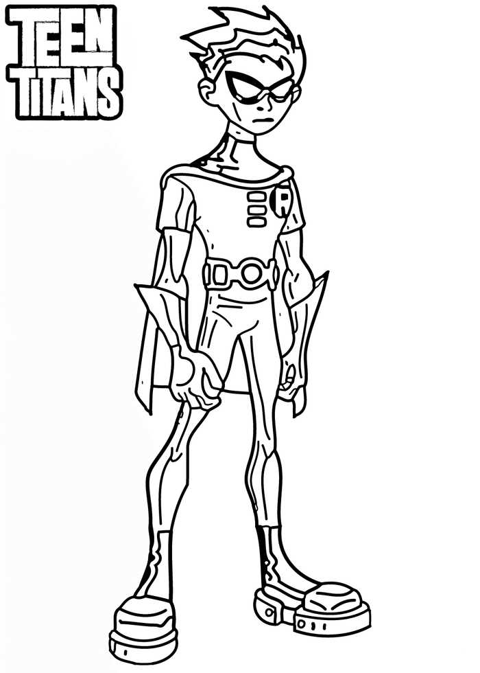 Teen Titans Coloring Pages Robin