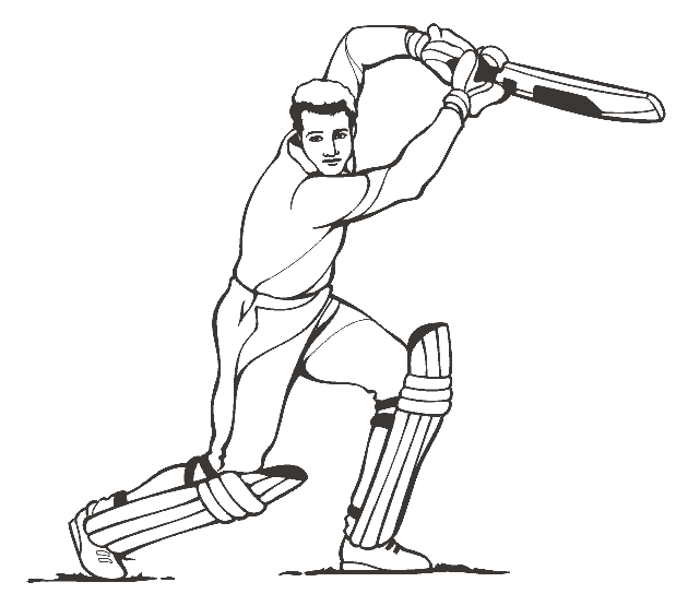 coloring pages of cricket players