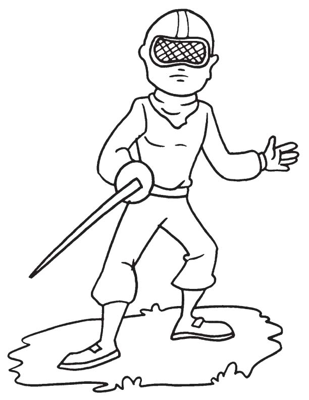 fencer with sword coloring pages