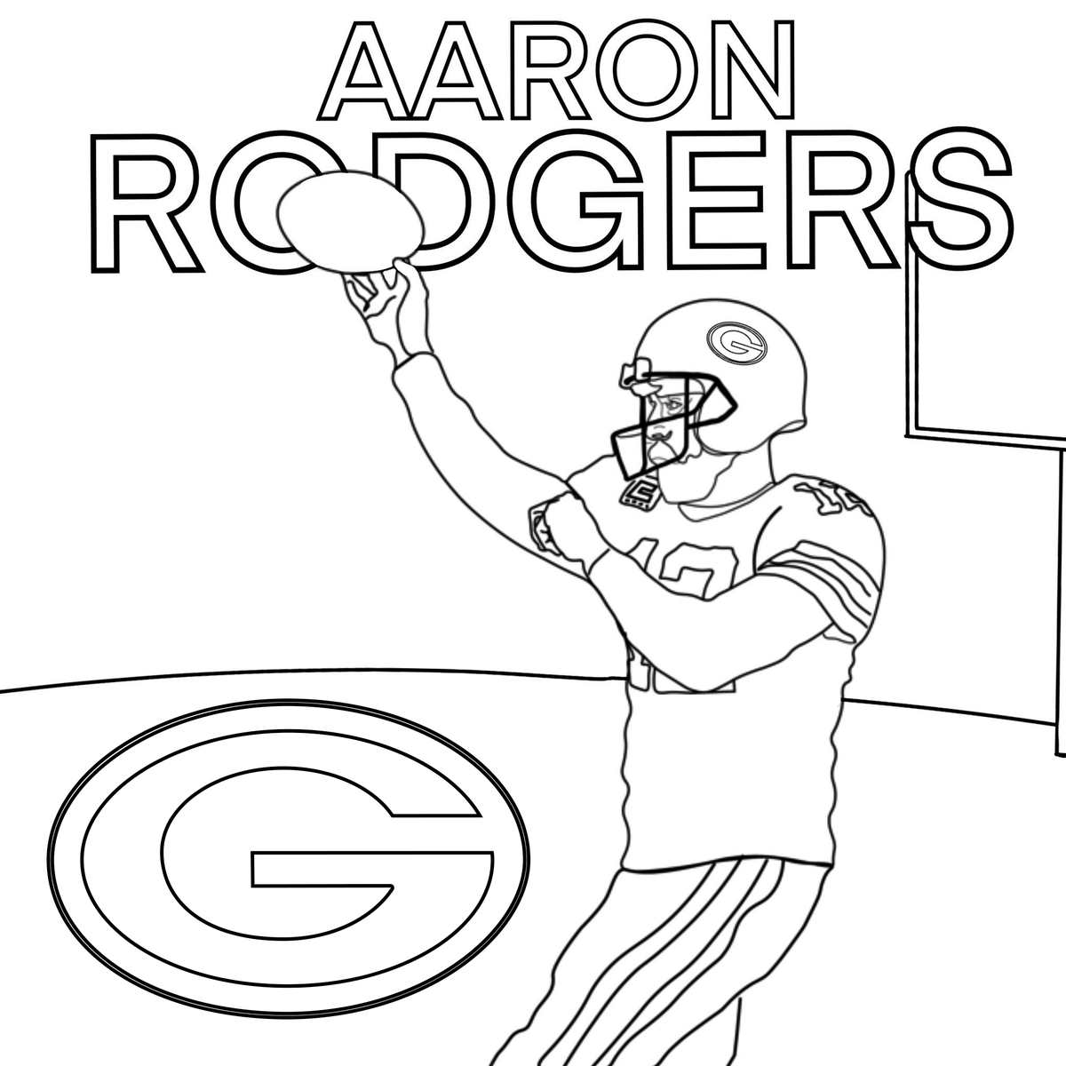 green bay packers player coloring pages