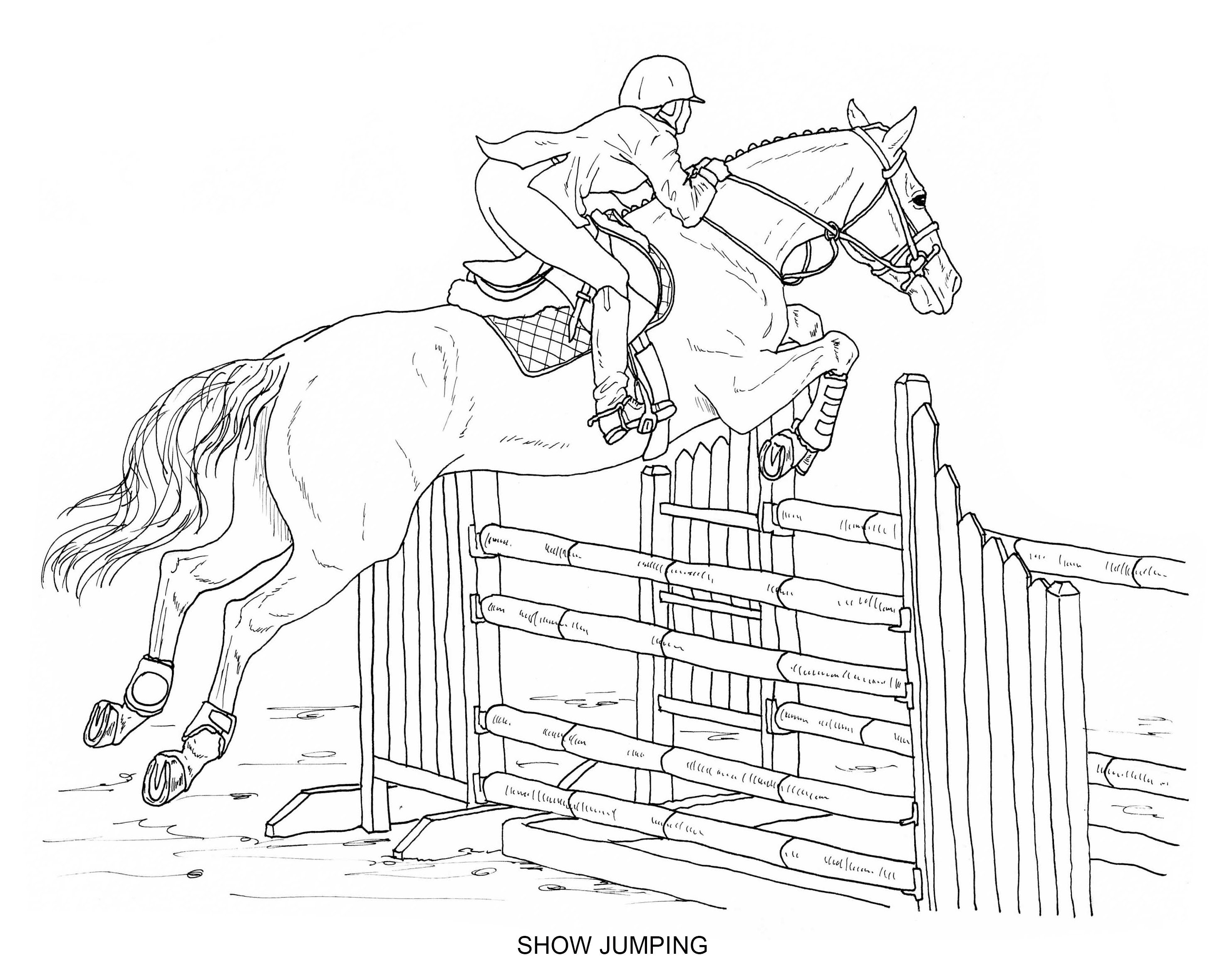 printable horse racing coloring pages