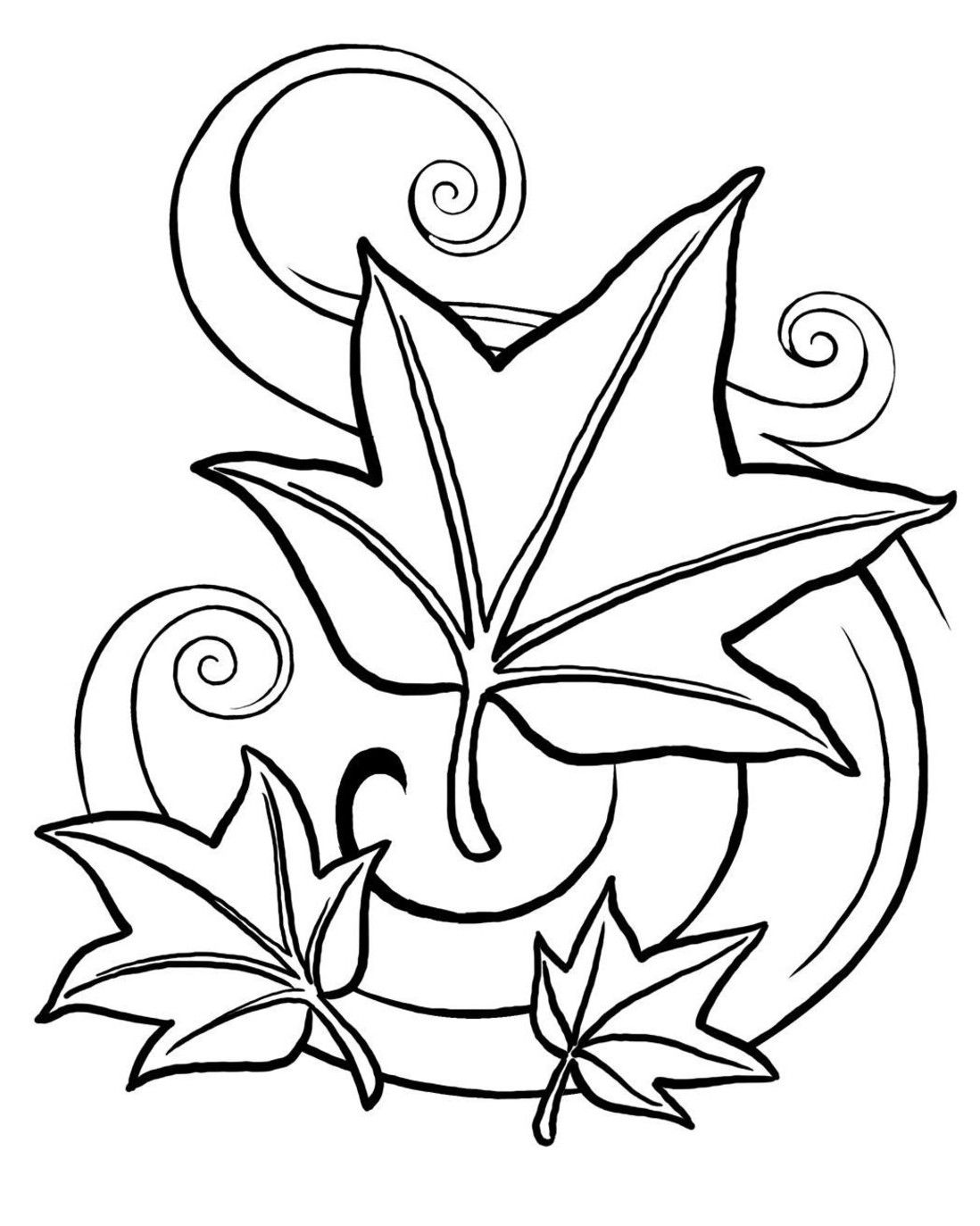 fall leaves coloring pages